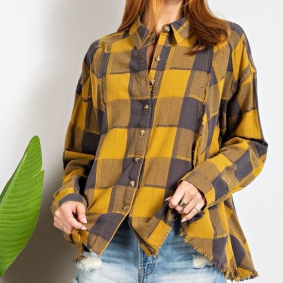 NWT Easel Plaid Top - Picture 1 of 4